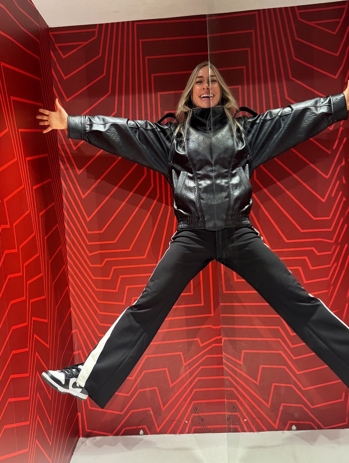 Kristin Cavallari Black Leather Bomber Jacket