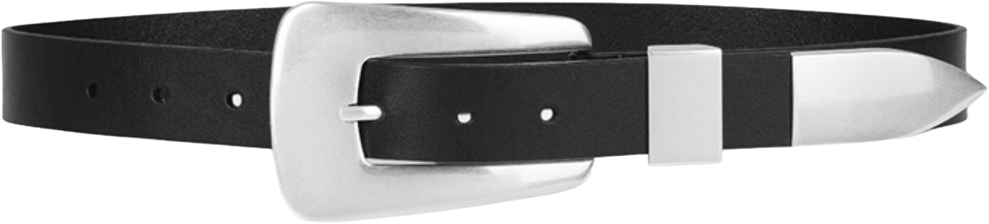 Linea Pelle Logan Black Silver Belt