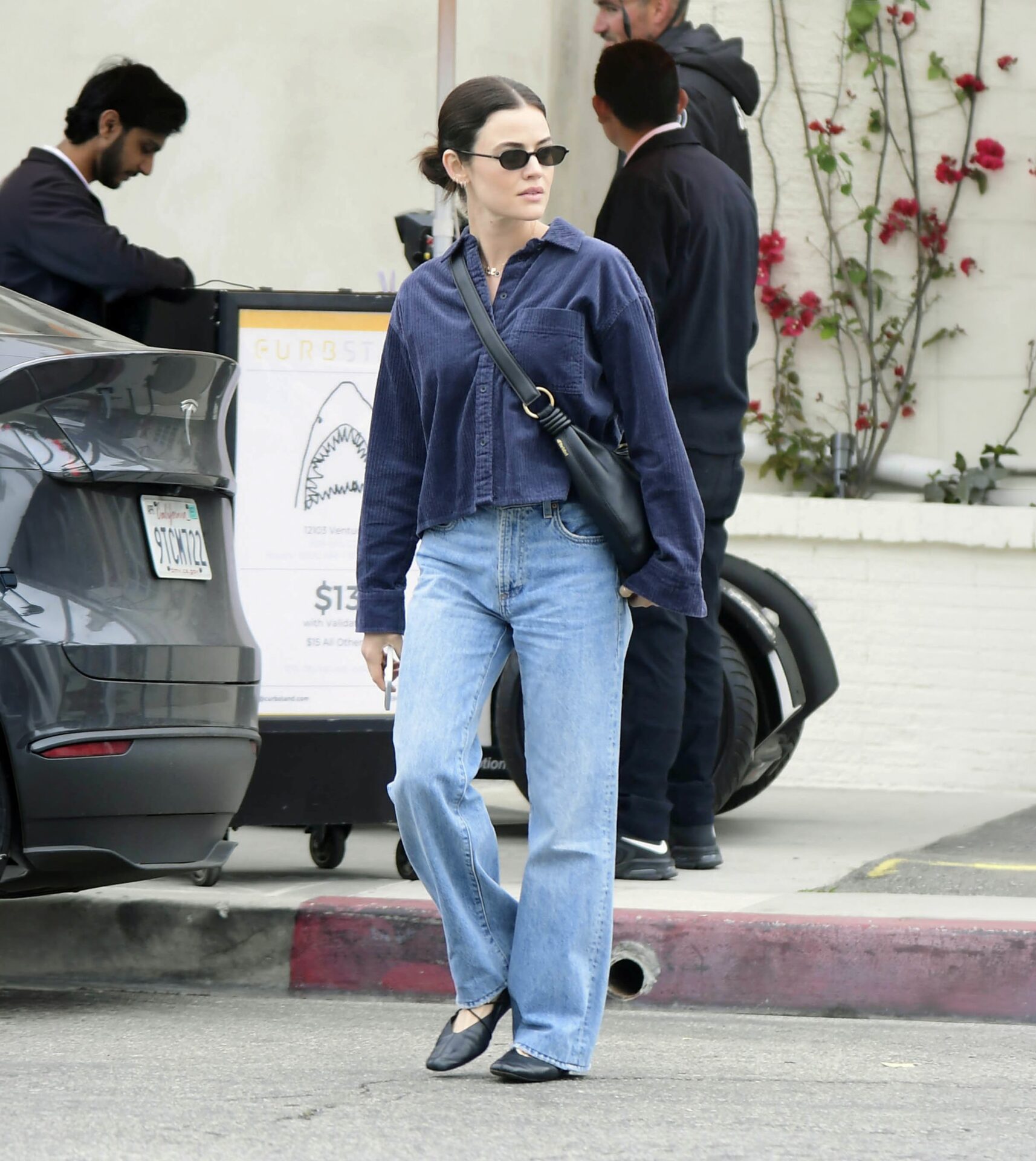 Lucy Hale Navy Corduroy Shirt - Los Angeles, CA