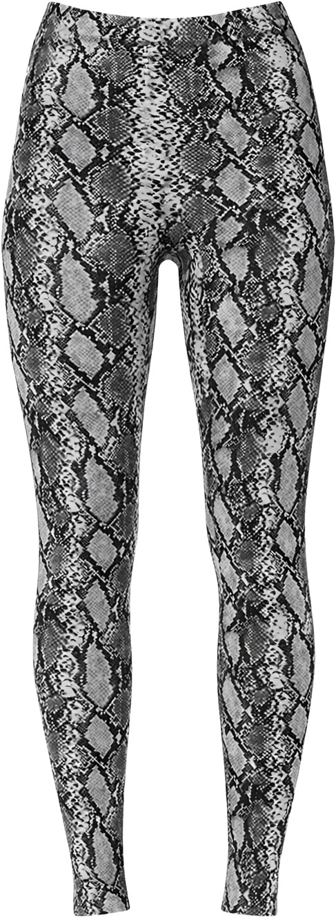 Naked Wardrobe Grey Snakeskin Leggings