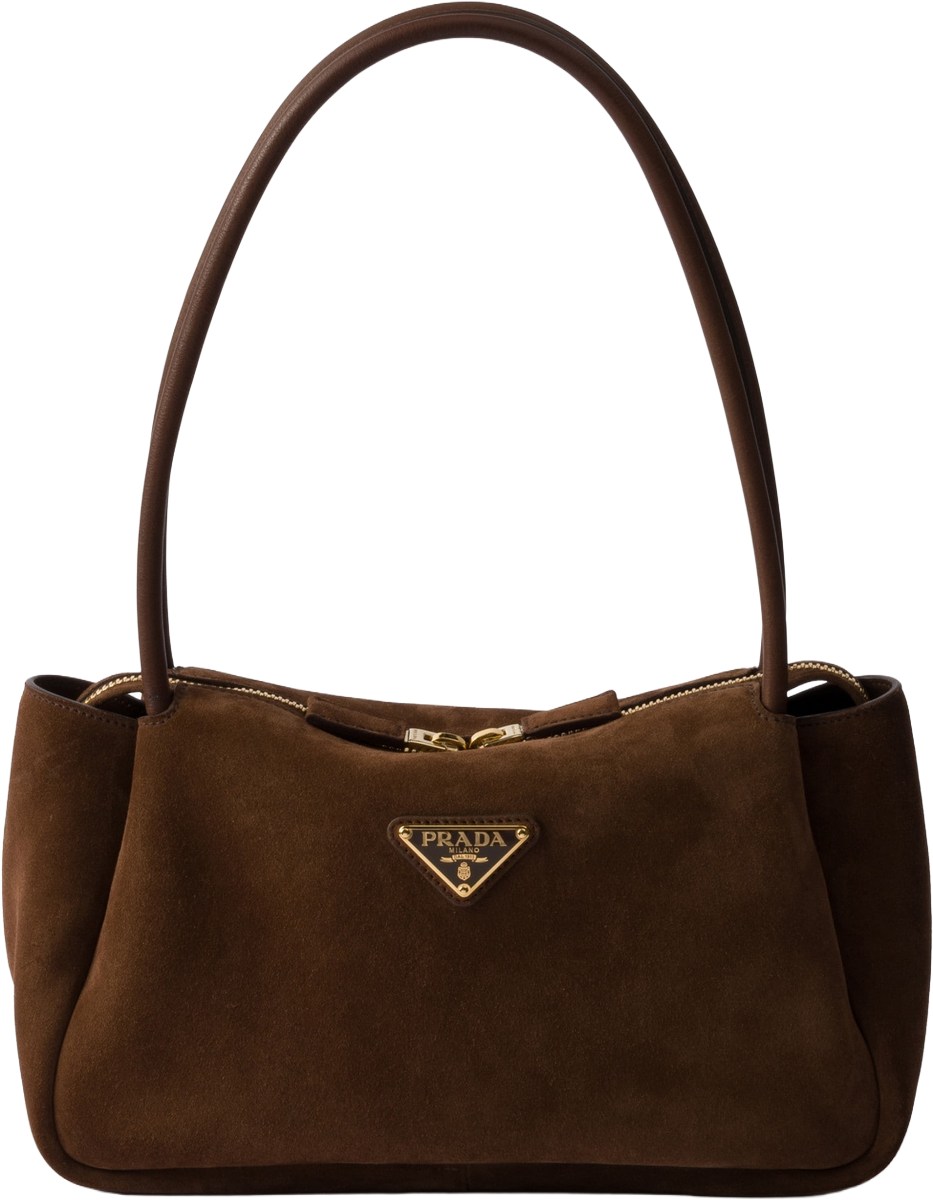 Prada Darling Cocoa Brown Suede Bag