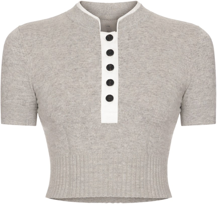 Self Portrait Grey Cropped Sweater