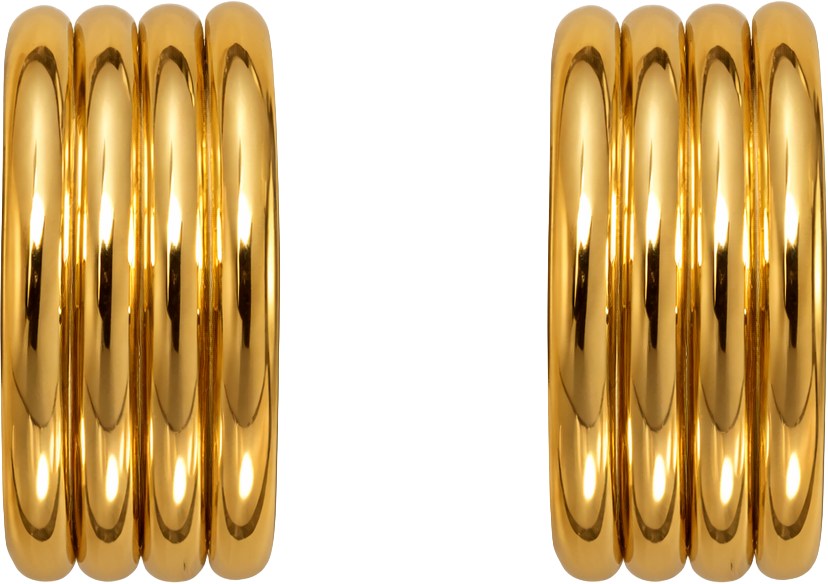 Uncommon James Art Deco Gold Hoops