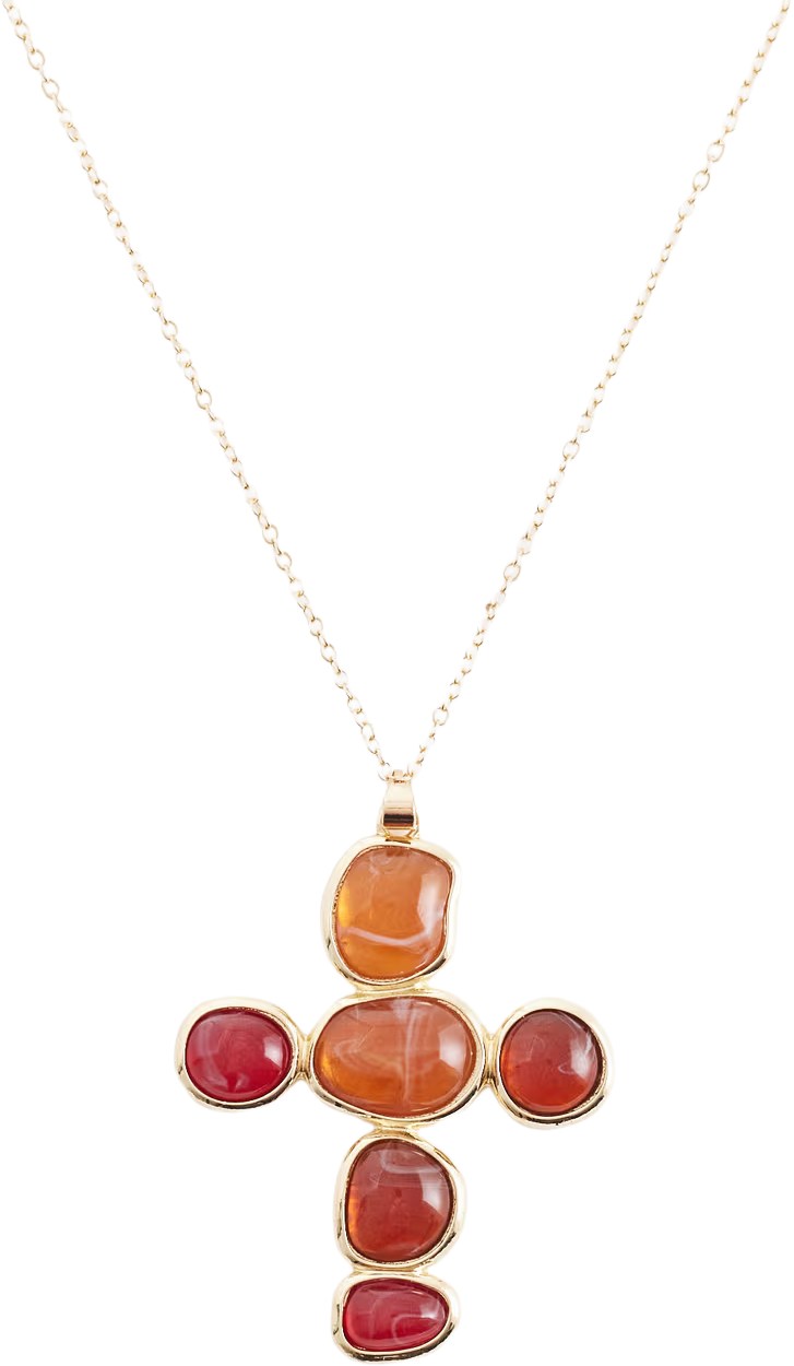 ASOS Gold Red Cross Necklace