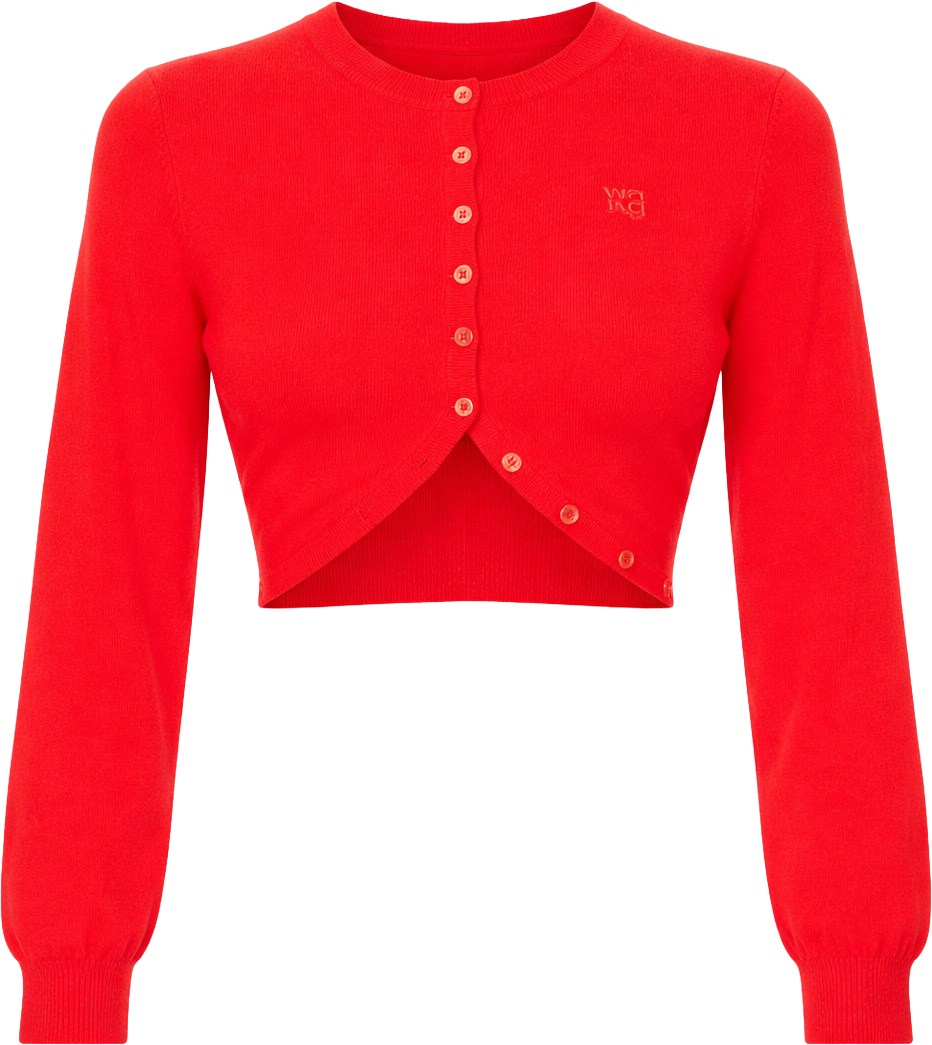 Alexander Wang Fiery Red Split Cardigan