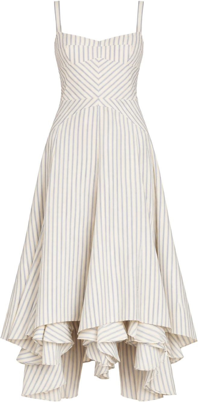 Amanda Uprichard Monterey Oxford Blue Stripe Dress
