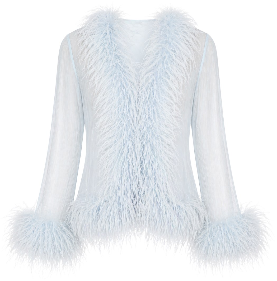 Bubish Pale Blue Feather Gigi Blouse