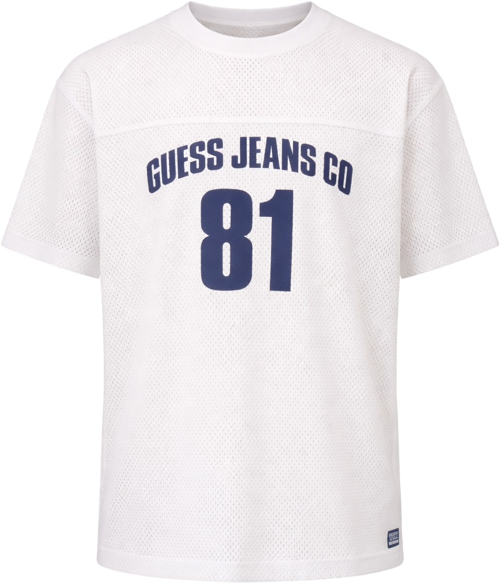 Guess White Blue Mesh Jersey