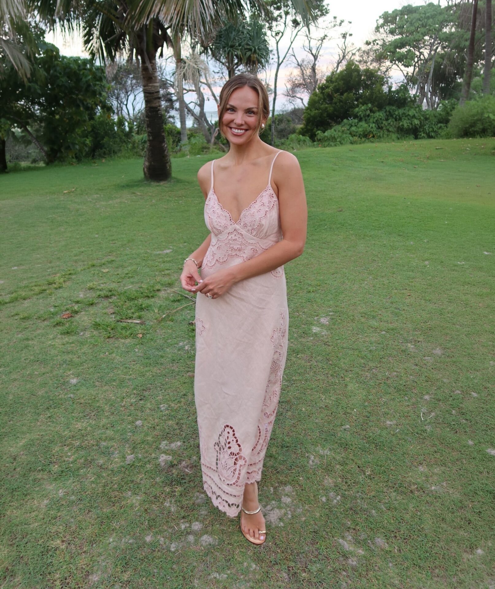 Hannah Brown Light Pink Dress Instagram