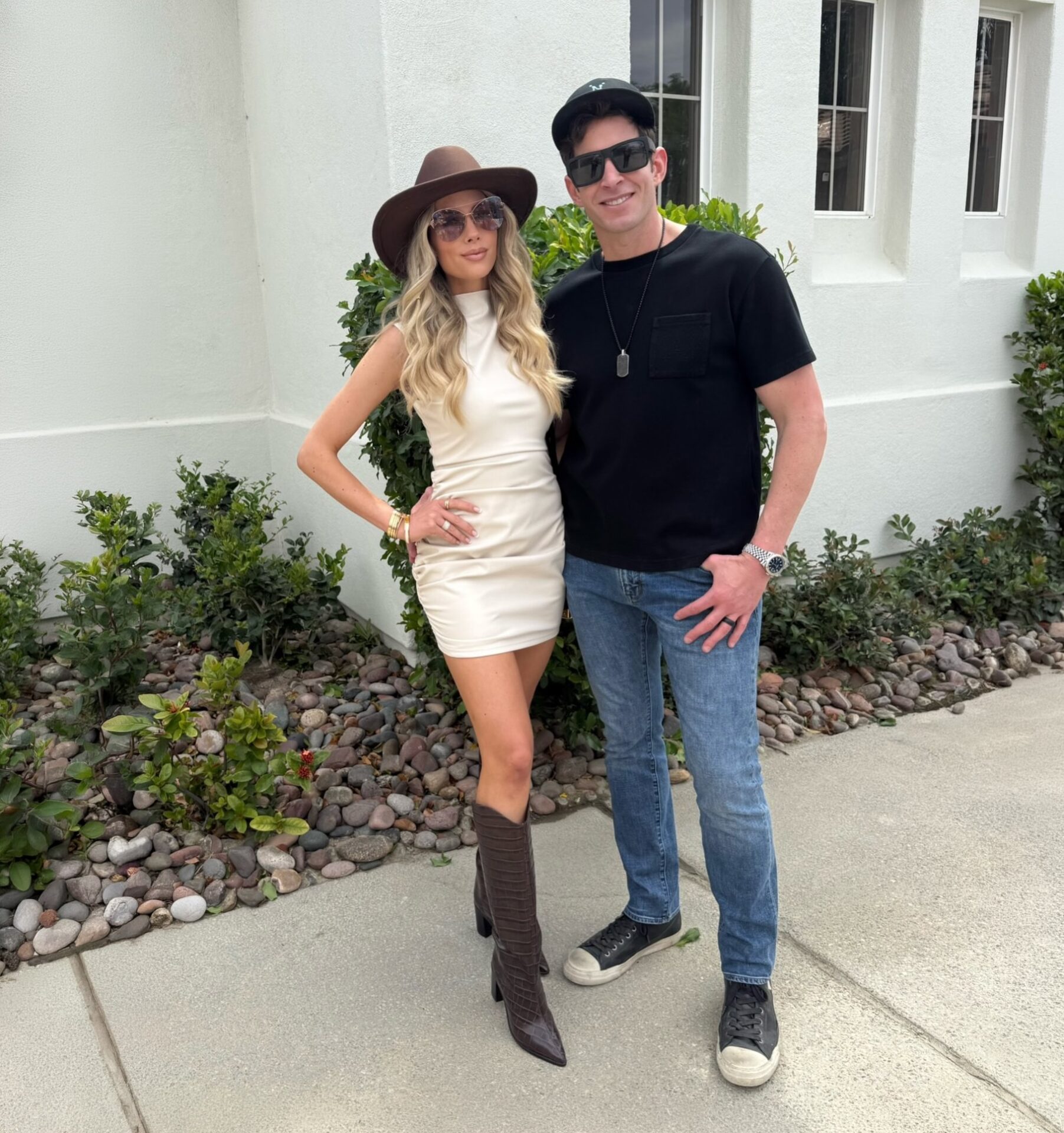 Heather Rae El Moussa Dark Chocolate Croc Block Boots Instagram