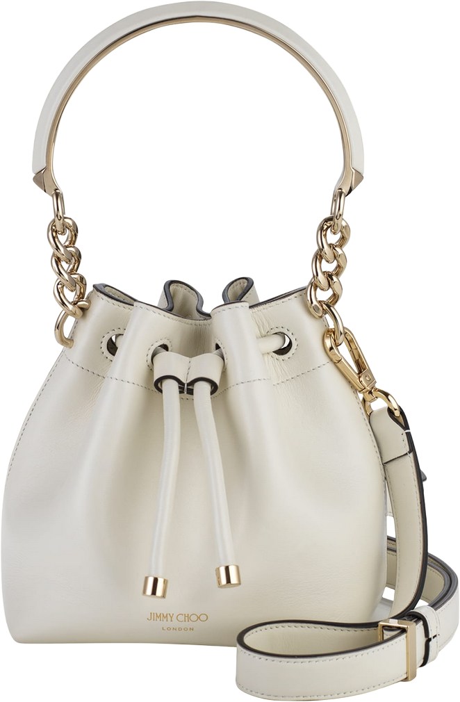 Jimmy Choo Latte Leather Small Bon Bon Bag