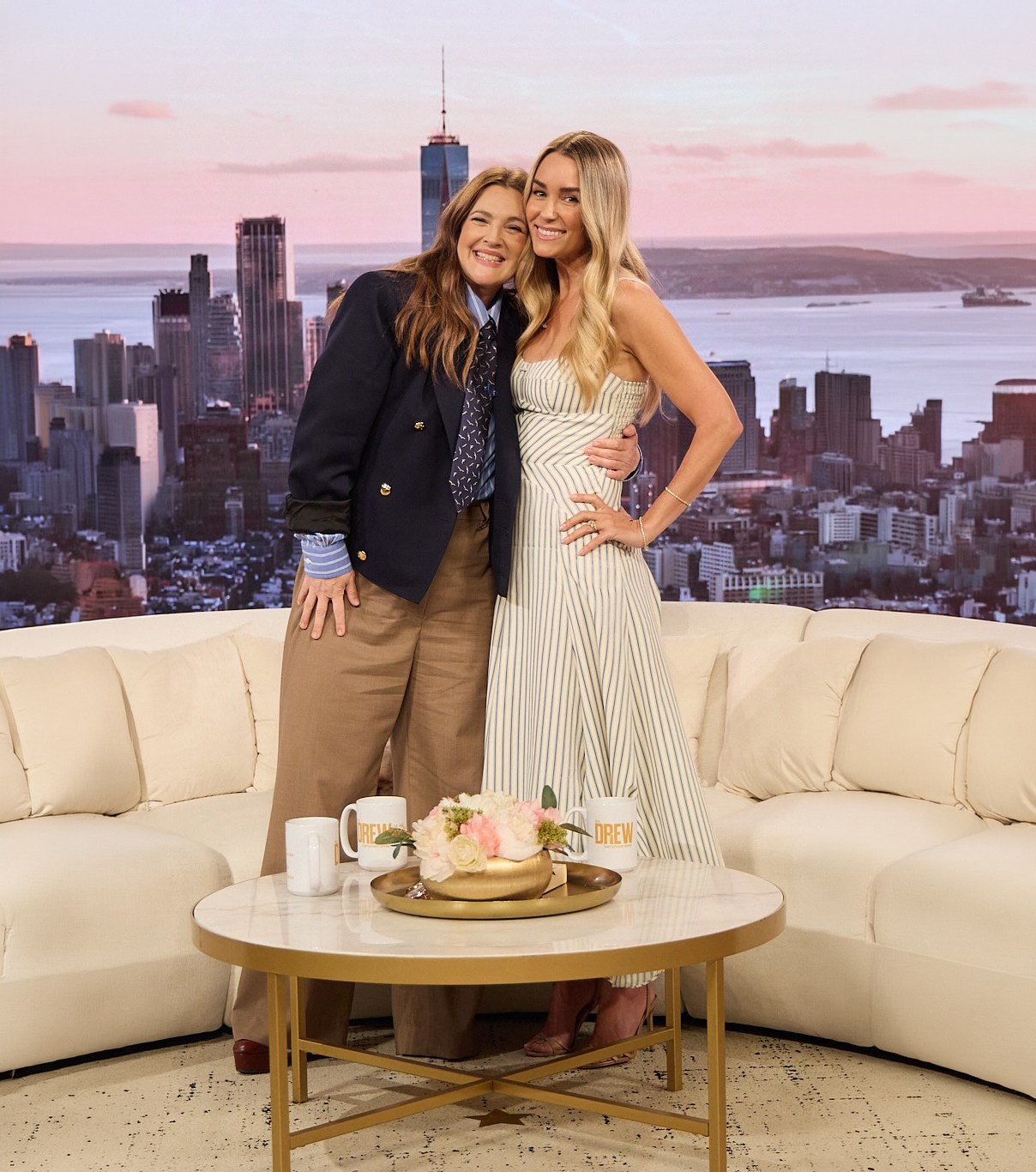 Lauren Conrad White Pinstripe Dress The Drew Barrymore Show