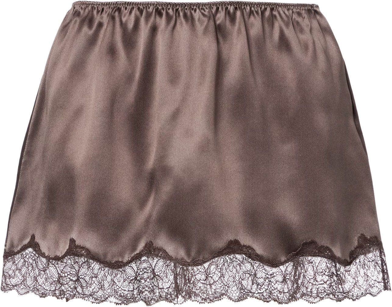 Magda Butrym Brown Silk Lace Skirt