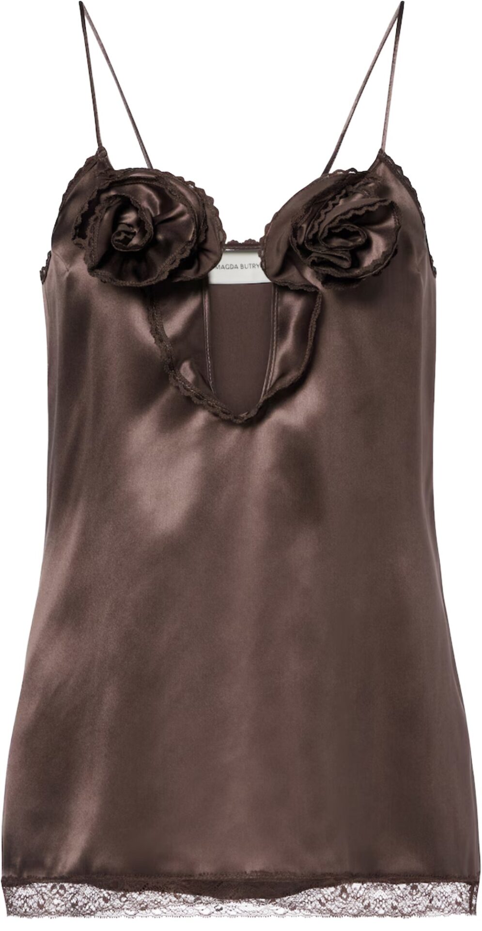 Magda Butrym Brown Silk Lace Top