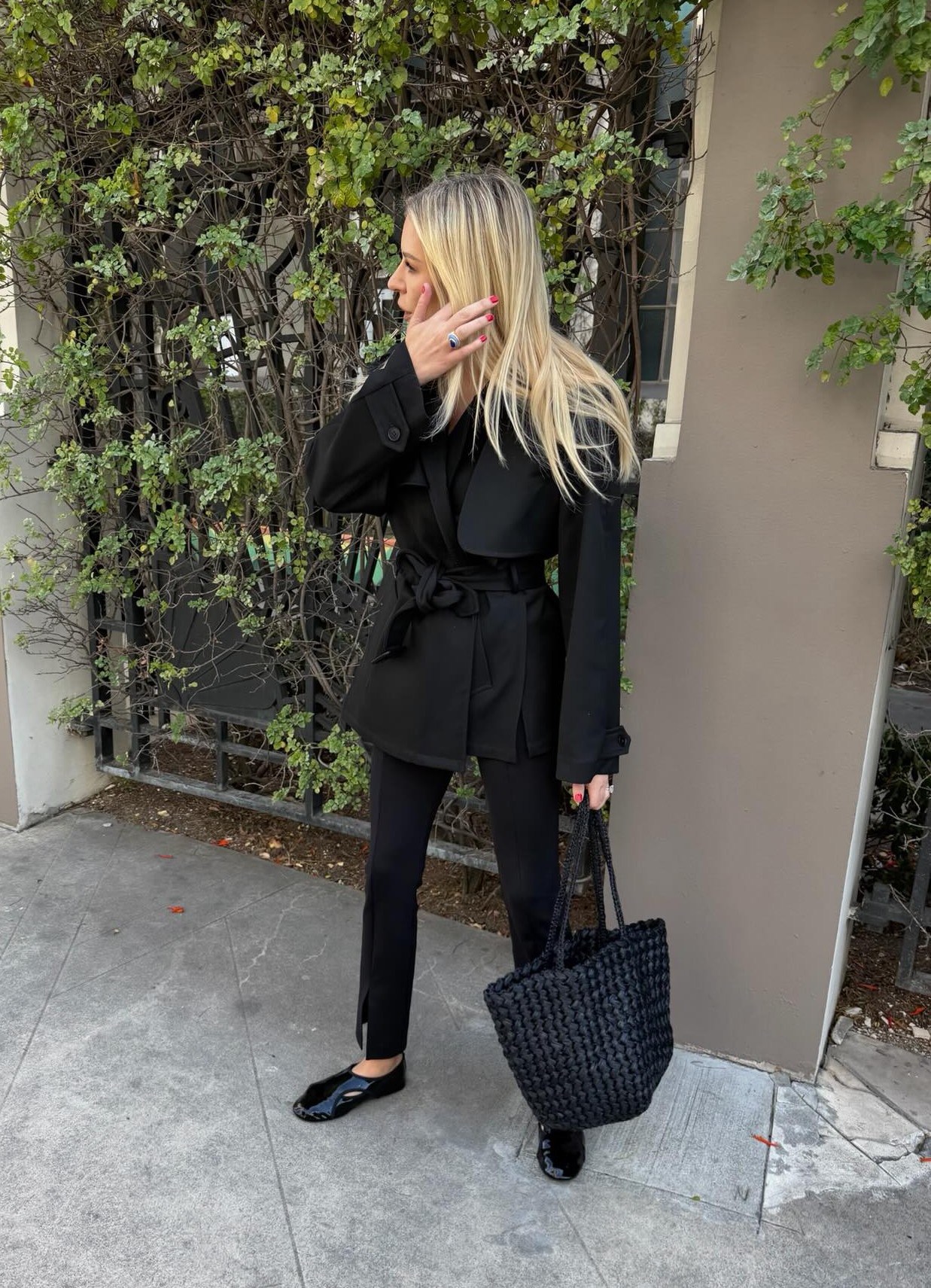 Morgan Stewart Black Trench Jacket