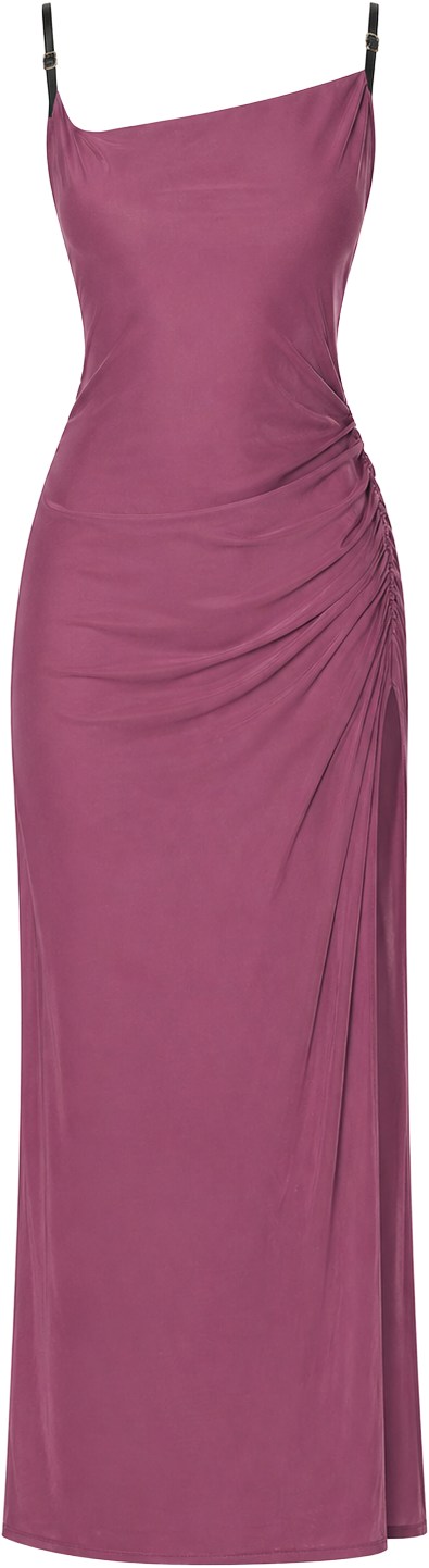 Mugler Antique Pink Asymmetric Dress