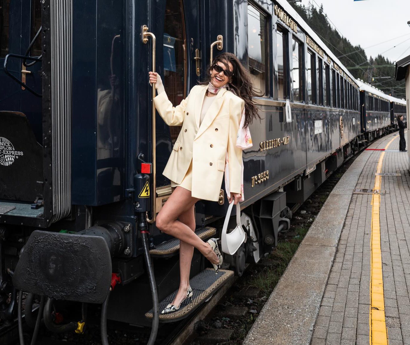 Nina Dobrev Python Embossed Pumps Instagram