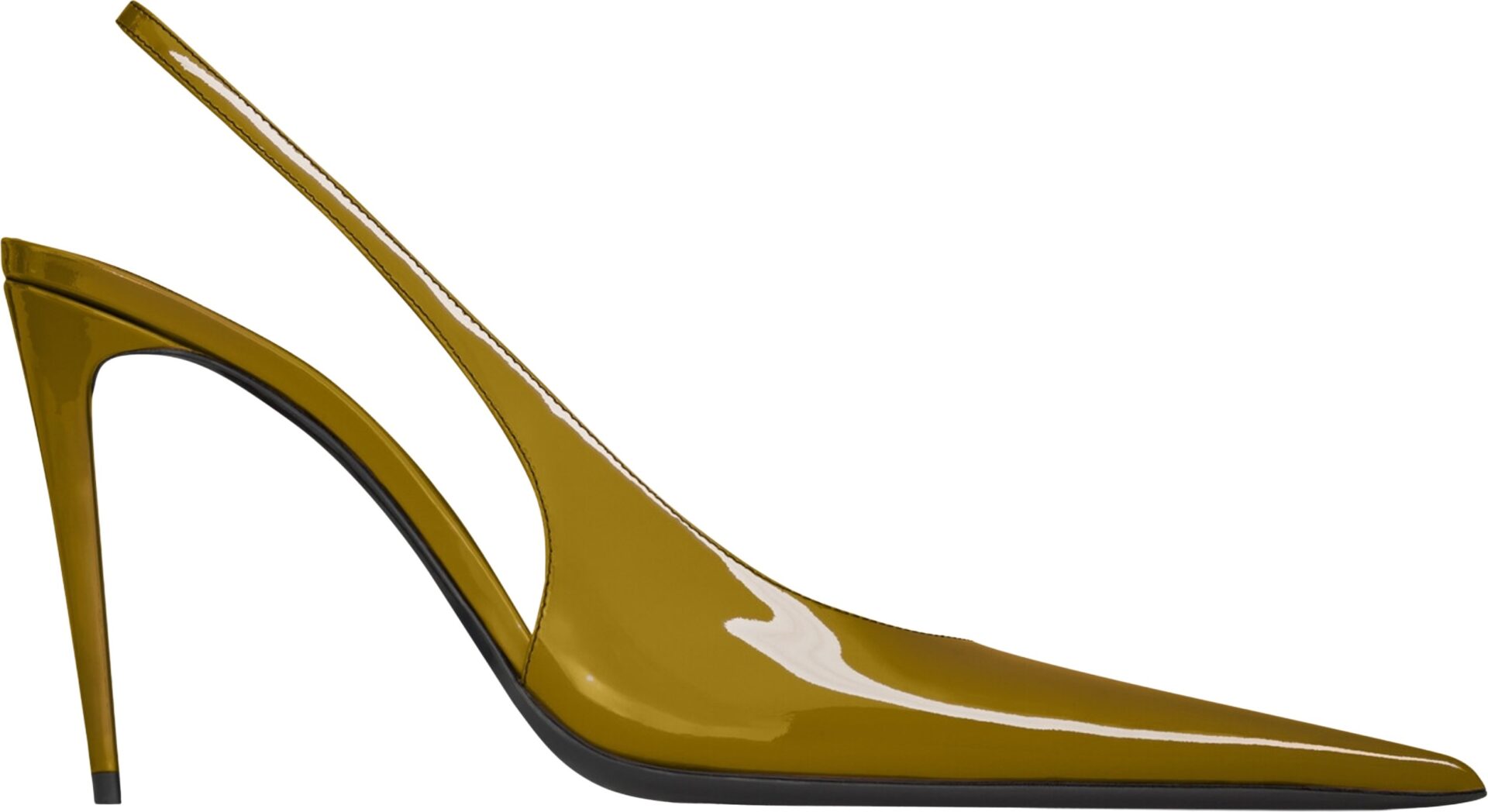 Saint Laurent Oil Green Patent Guermantes Pumps