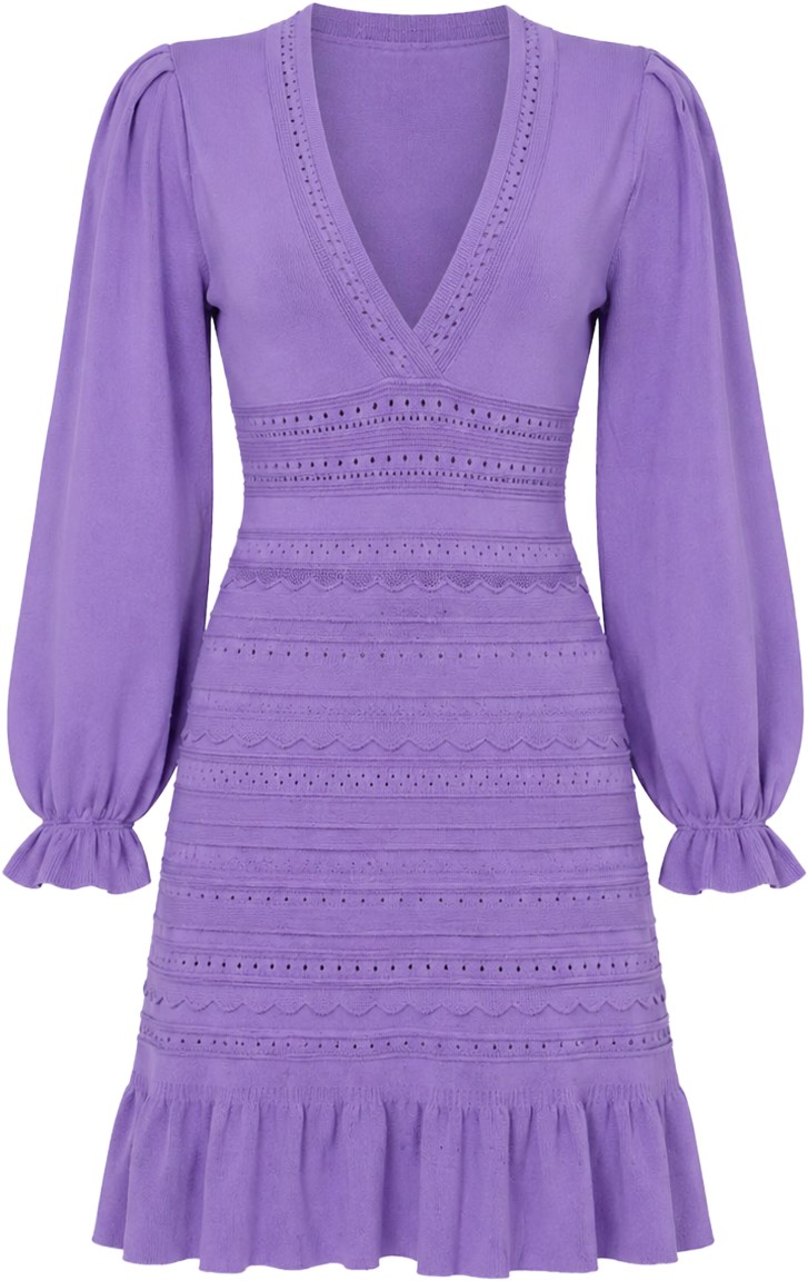 Sandro Purple Ruffled Dress