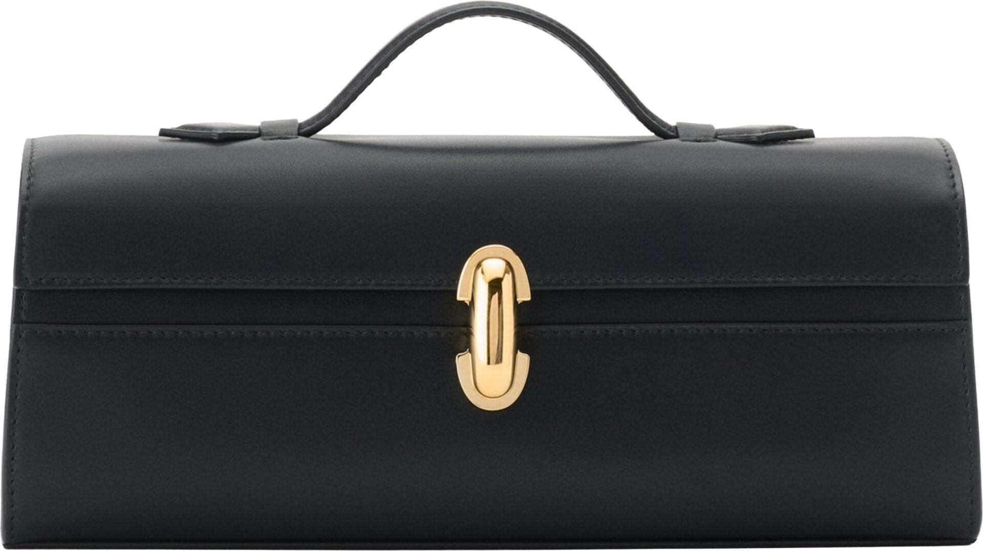 Savette Black Leather Slim Symmetry Bag
