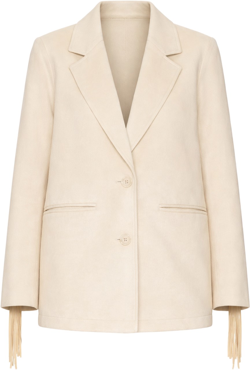 Show Me Your Mumu Sierra Cream Faux Suede Fringe Jacket