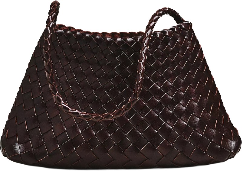 Anthropologie Chocolate Woven Calla Bag