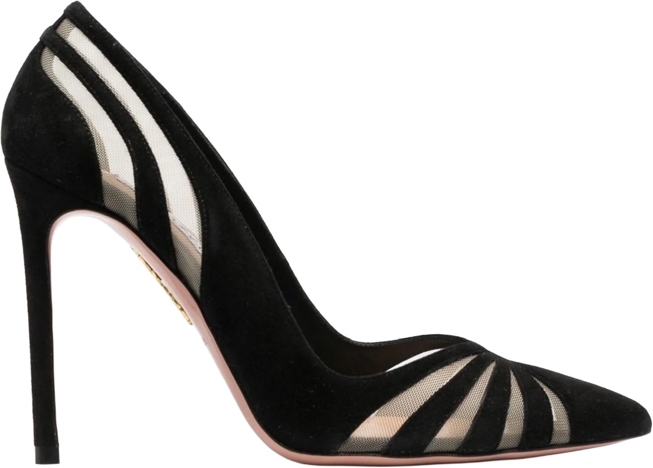 Aquazzura Black Suede Sky Pumps