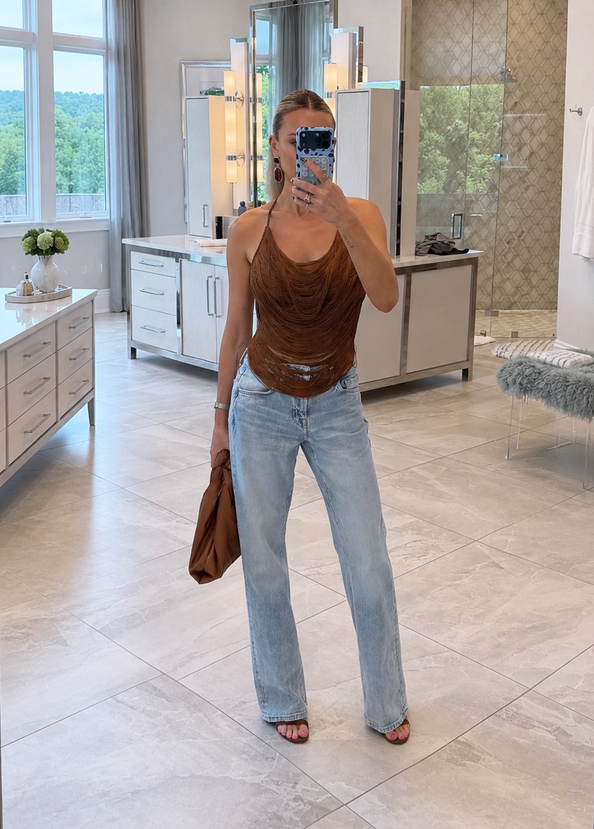Brittany Aldean Bronze Fringe Top