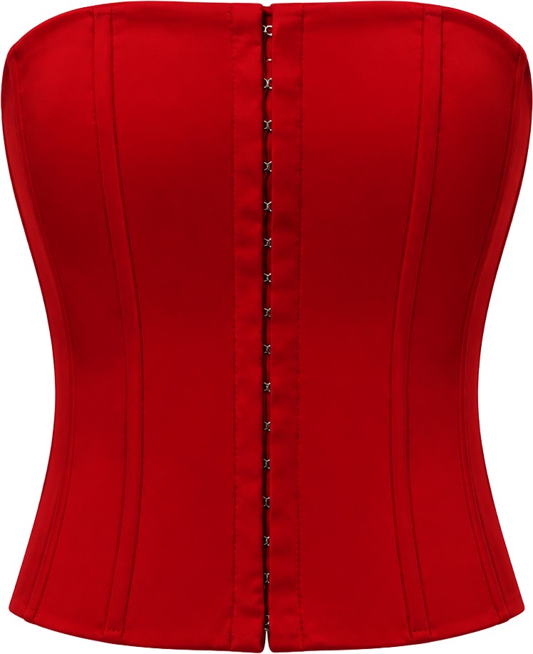 Danielle Guizio Bordeaux Satin Corset