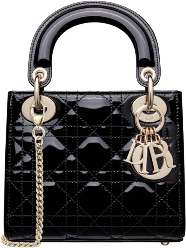 Dior Black Patent Mini Lady Bag