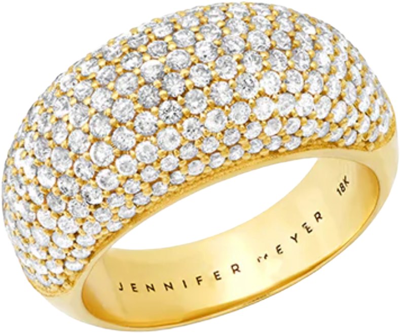 Jennifer Meyer Yellow Gold Diamond Dome Ring
