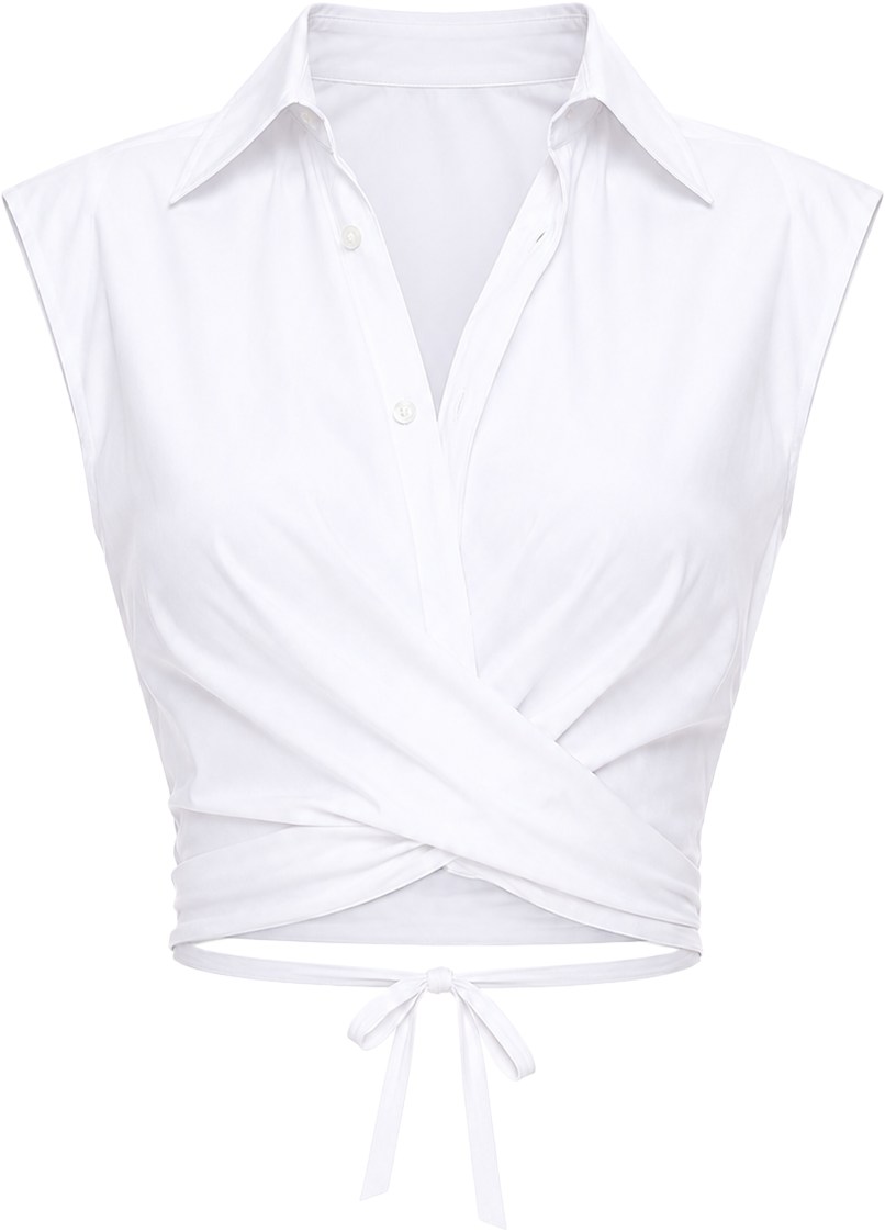 Monse Ivory Draped Sleeveless Shirt