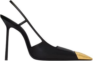 Saint Laurent Black Gold Jeanne Pumps