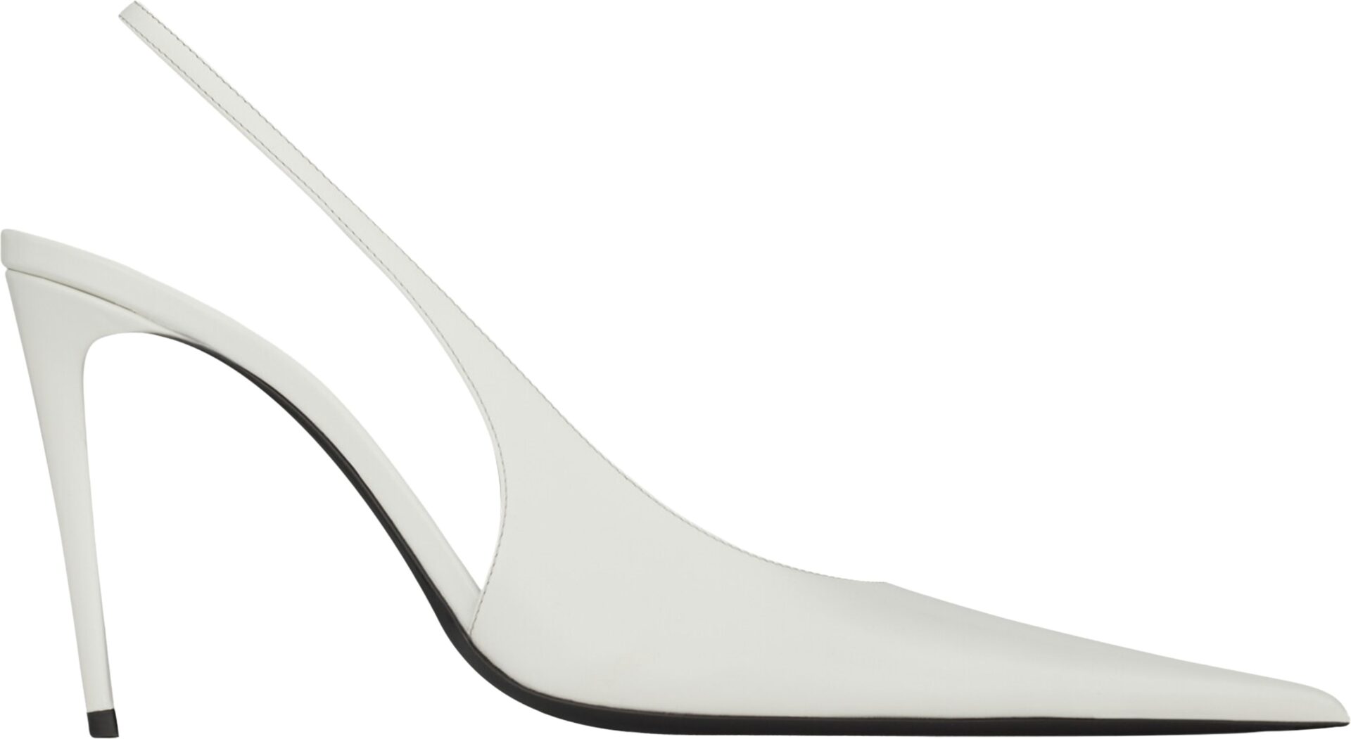 Saint Laurent White Patent Guermantes Pumps