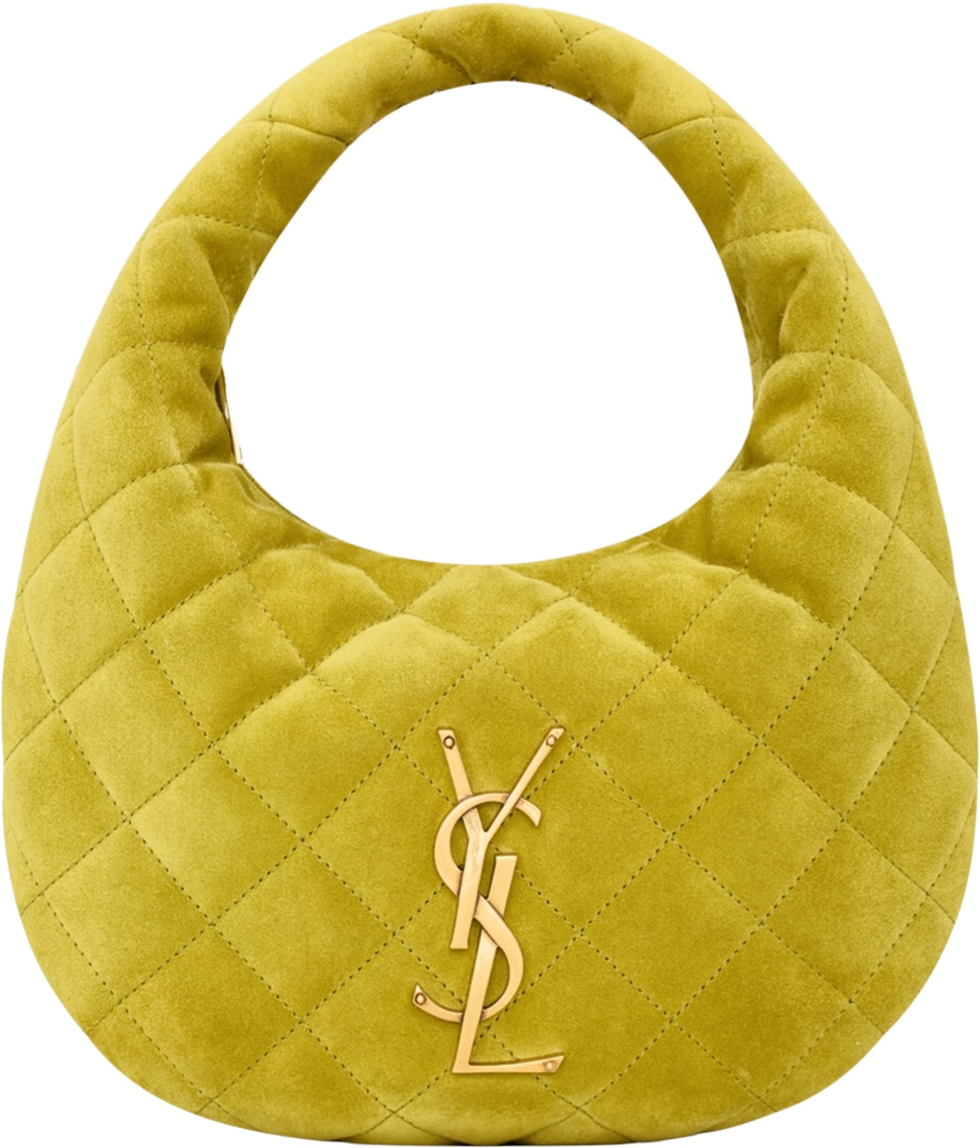 Saint Laurent Wild Lime Suede Quilted ICarino Bag