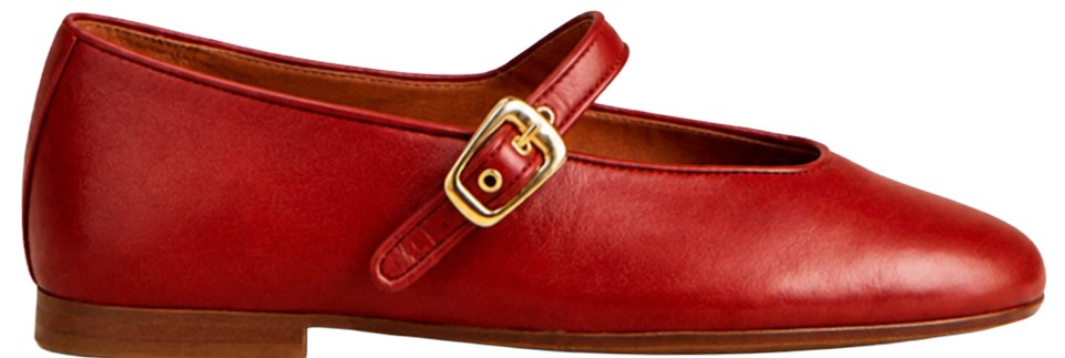 Sezane Smooth Red Valentin Ballerinas