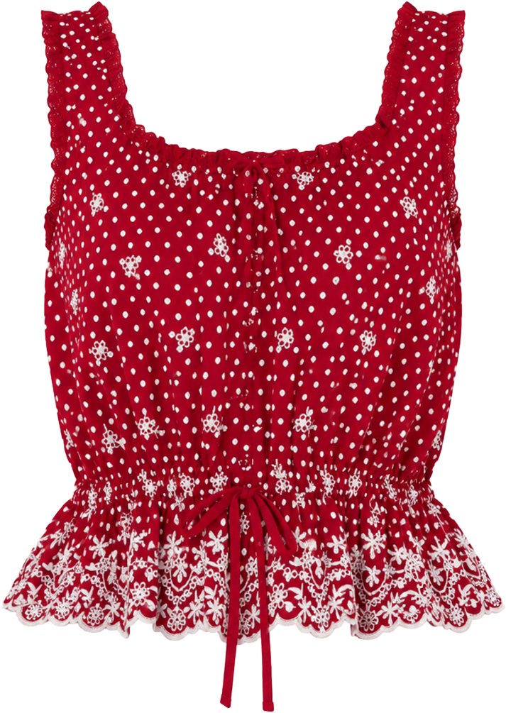 Wild Fable Red White Eyelet Tank