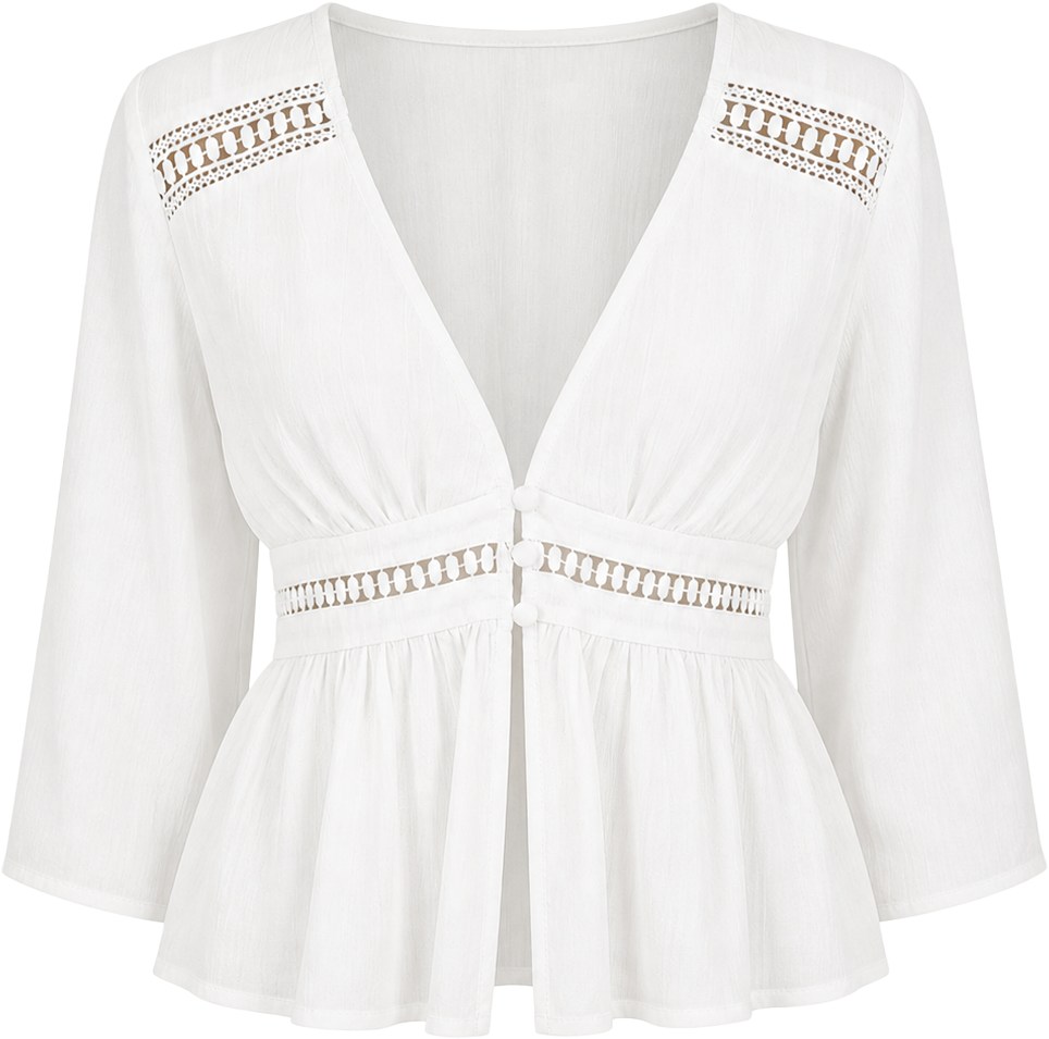 Zara White Short Sleeve Top