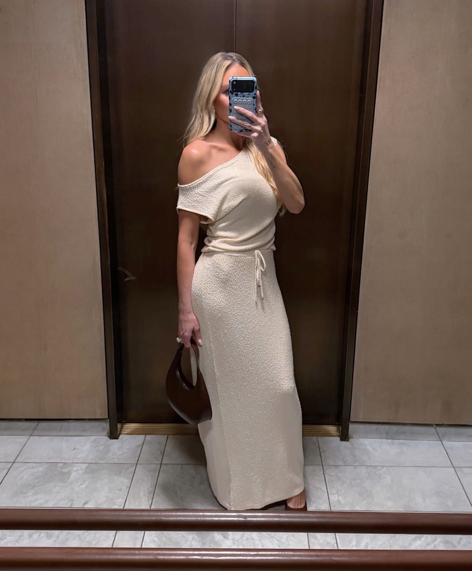 Brittany Aldean Cream Knitted Top + Skirt