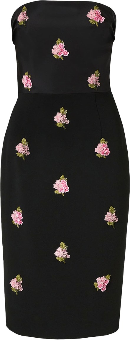 Carolina Herrera Black Floral Embroidered Dress