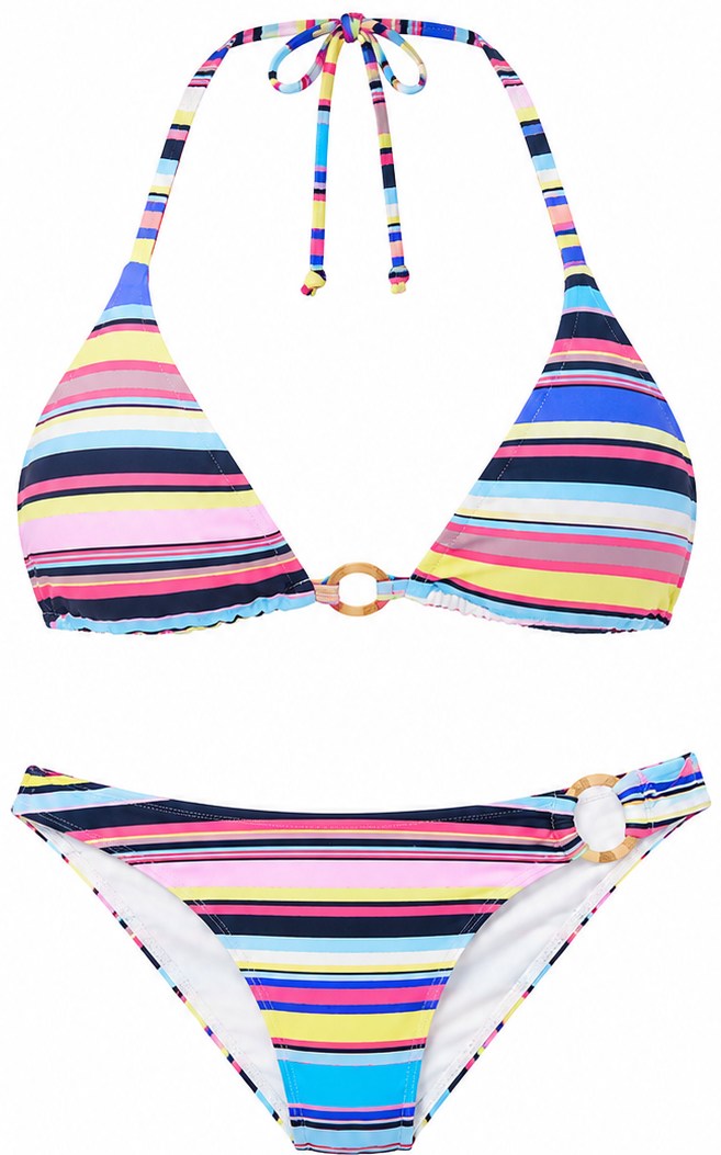 Cupshe Purple Stripe Mantra Bikini Set