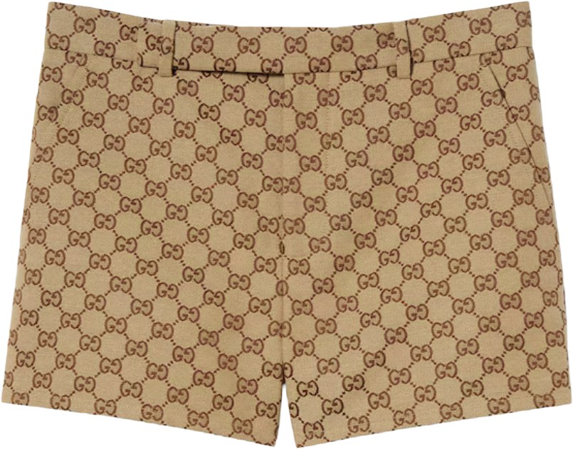 Gucci Camel GG Canvas Shorts