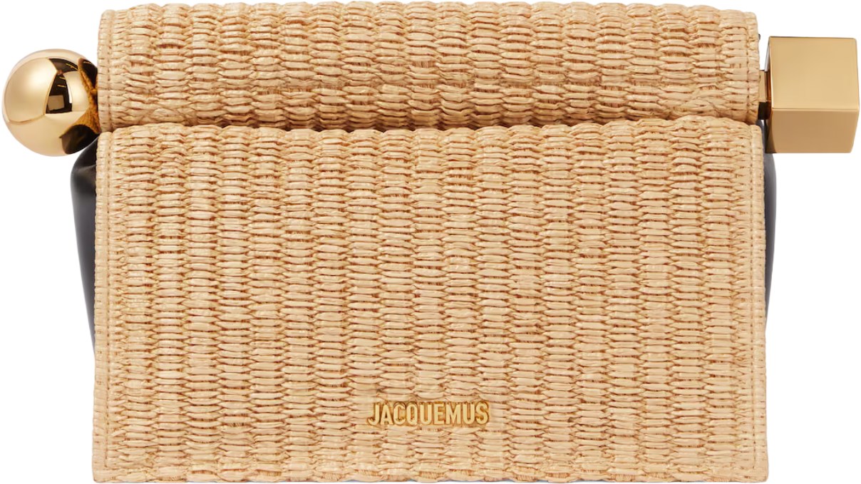 Jacquemus Raffia Black Rond Carree Bag