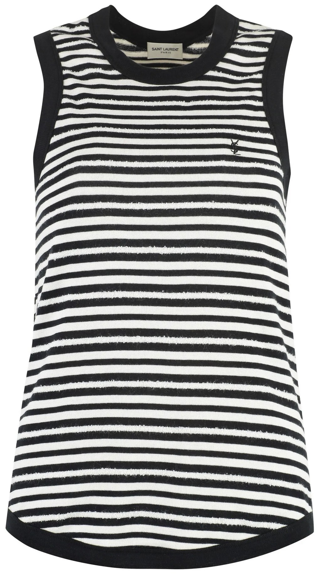 Saint Laurent Noir Natural Stripe Tank