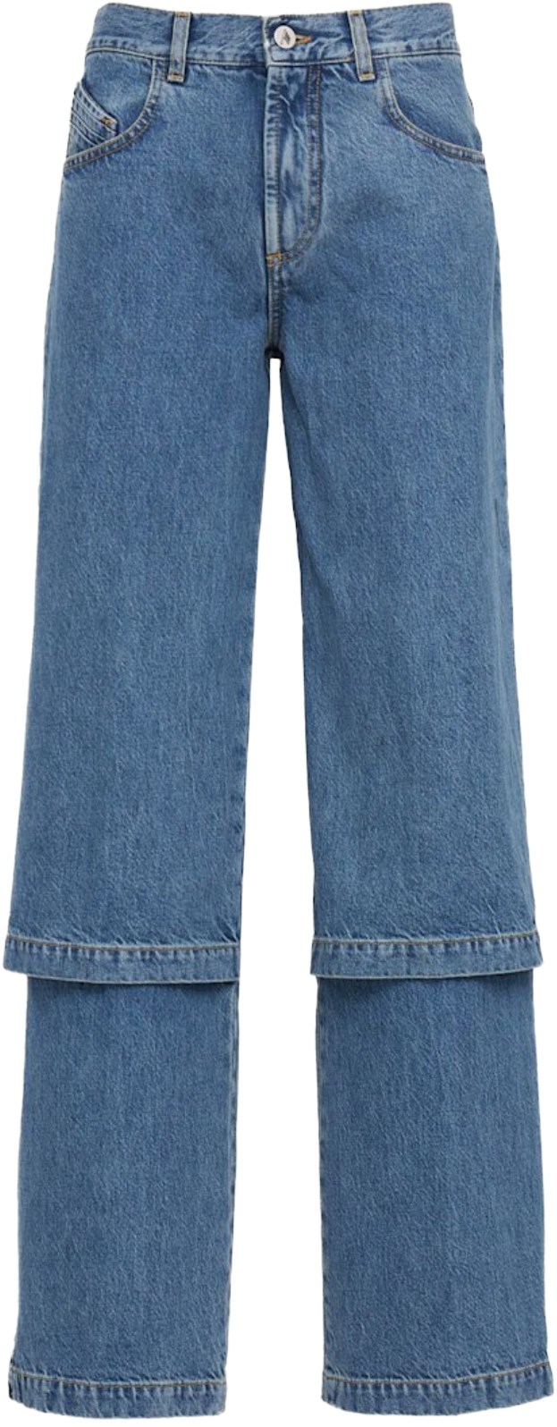 The Attico Sky Blue Layered Jeans
