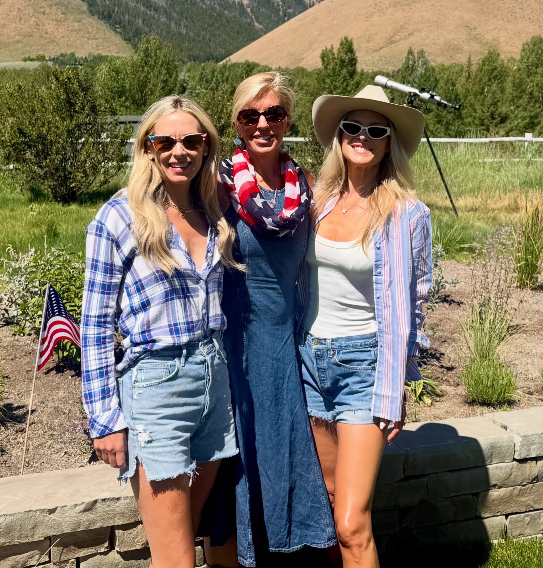 Ali Larter Blue Red White Stripe Shirt