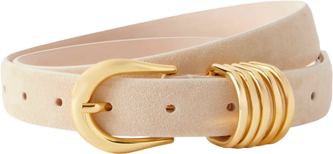 Dehanche Beige Suede Gold Hollyhock Belt