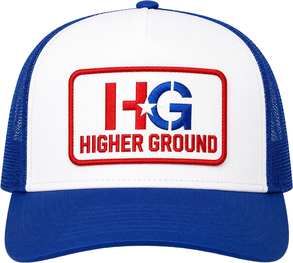 Higher Ground White Blue Hat