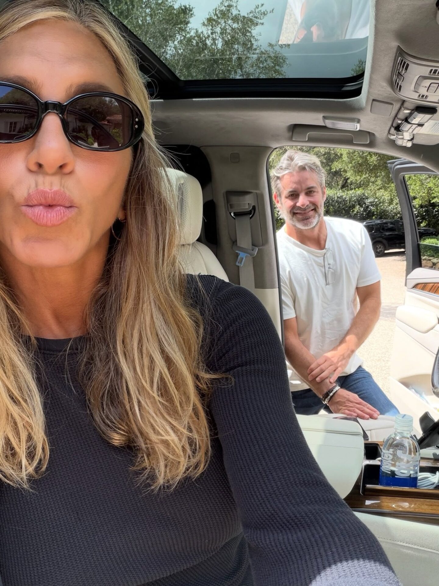 Jennifer Aniston Black Oval Sunglasses