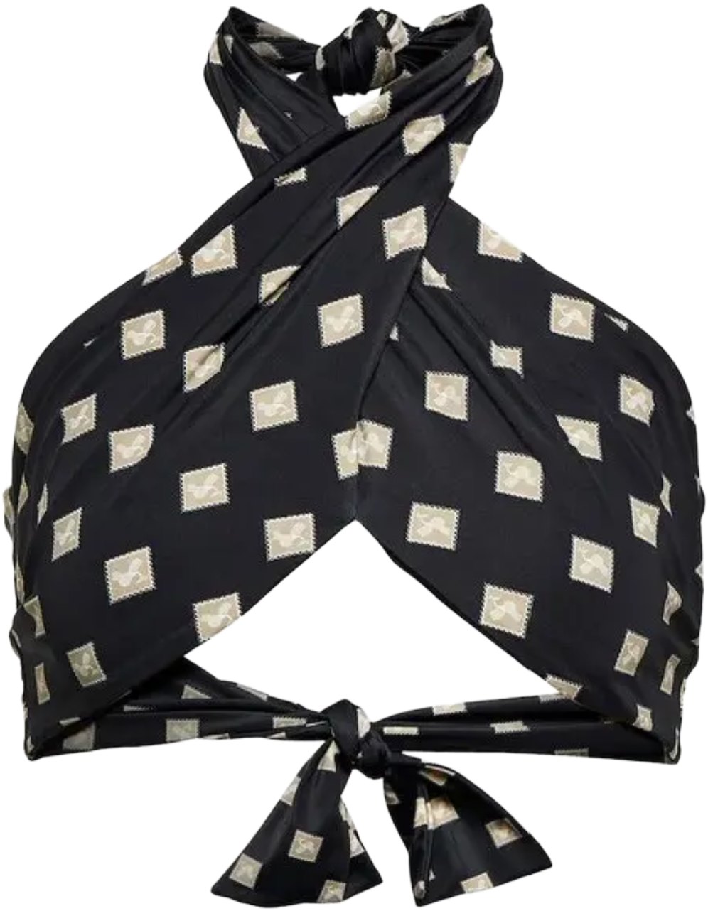 Johanna Ortiz Andean Black Ecru Imilla Bikini Top